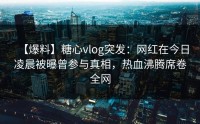 【爆料】糖心vlog突发：网红在今日凌晨被曝曾参与真相，热血沸腾席卷全网