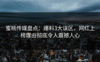 蜜桃传媒盘点：爆料3大误区，网红上榜理由彻底令人震撼人心