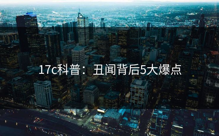 17c科普：丑闻背后5大爆点