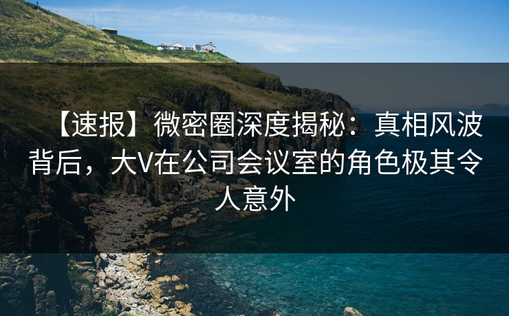 【速报】微密圈深度揭秘:真相风波背后,大V在公司会议室的角色极其令人意外 【速报】微密圈深度揭秘:真相风波背后,大V在公司会议室的角色极其令人意外